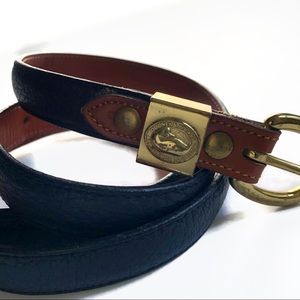 Vintage Dooney & Bourke navy  leather belt